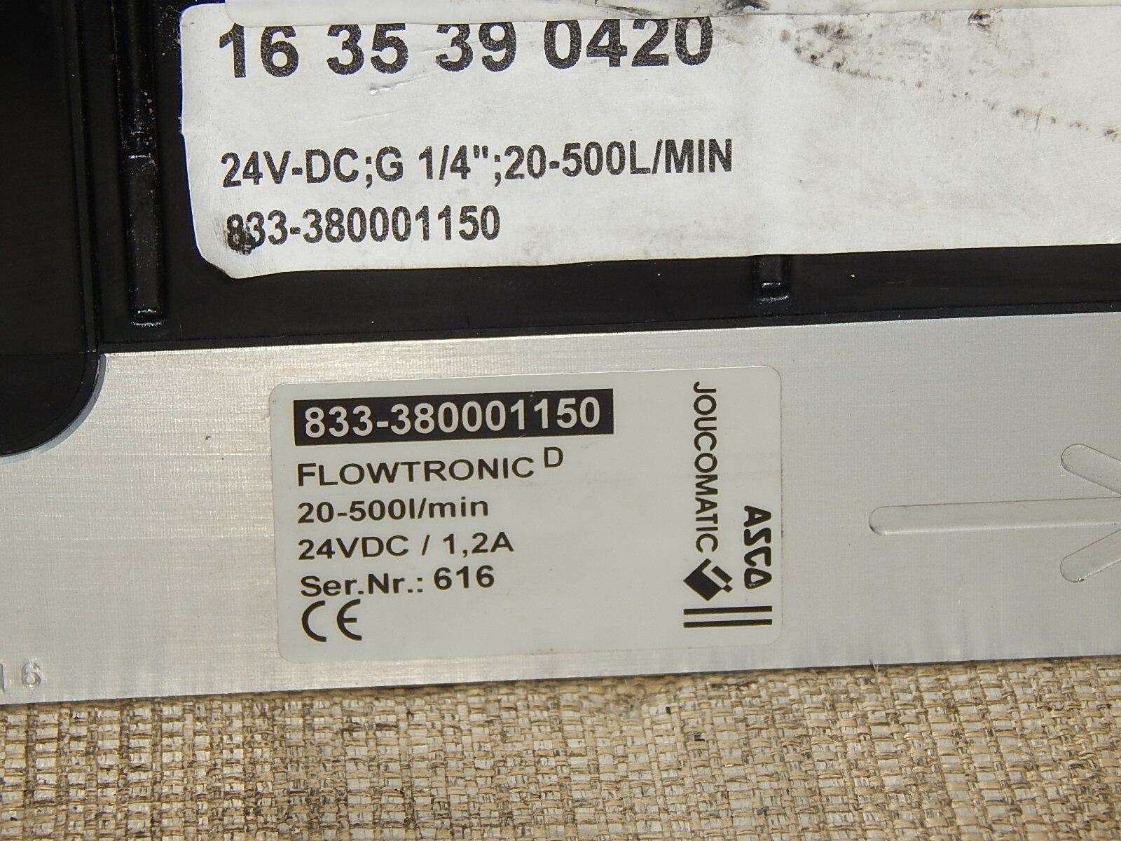 ASCO JOUCOMATIC VENTIL  833-380001150  20-500l/min used