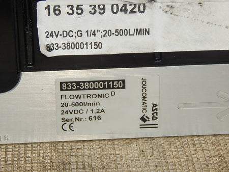 ASCO JOUCOMATIC VENTIL  833-380001150  20-500l/min used