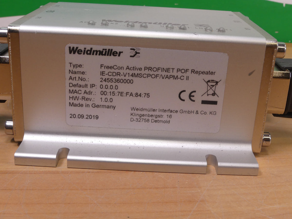 Weidmüller IE-CDR-V14MSCPOF/VAPM-C II Profinet POF Repeater