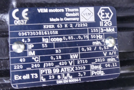 Grundfos Pumpe TP 25-50/2 XE-O-A-BUBE Motor VEM KPER 63 K2/2292