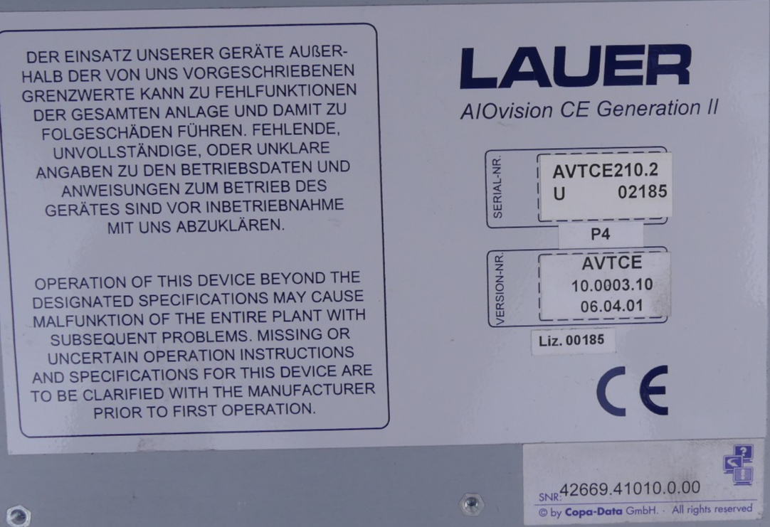Lauer VPC take off line Industrie-PC  AVTCE210.2U