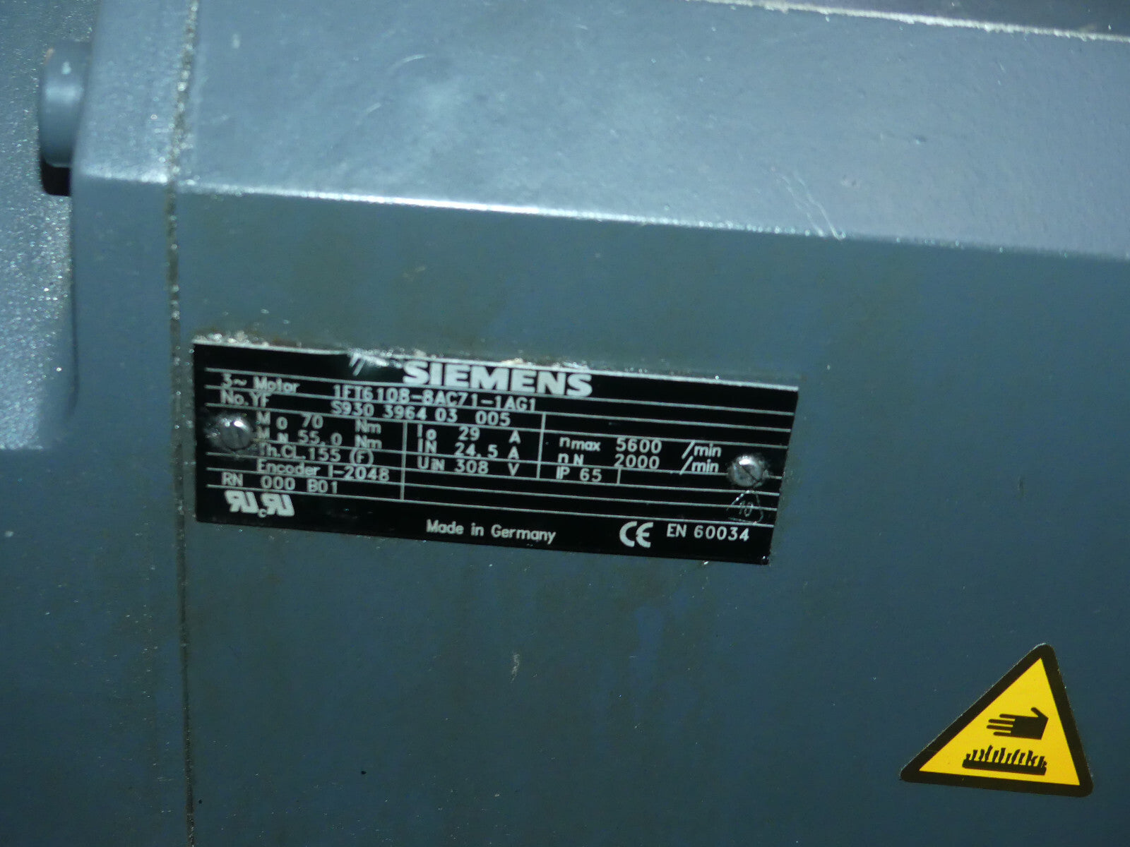 Siemens 1FT6108-8AC71-1AG1 Servomotor