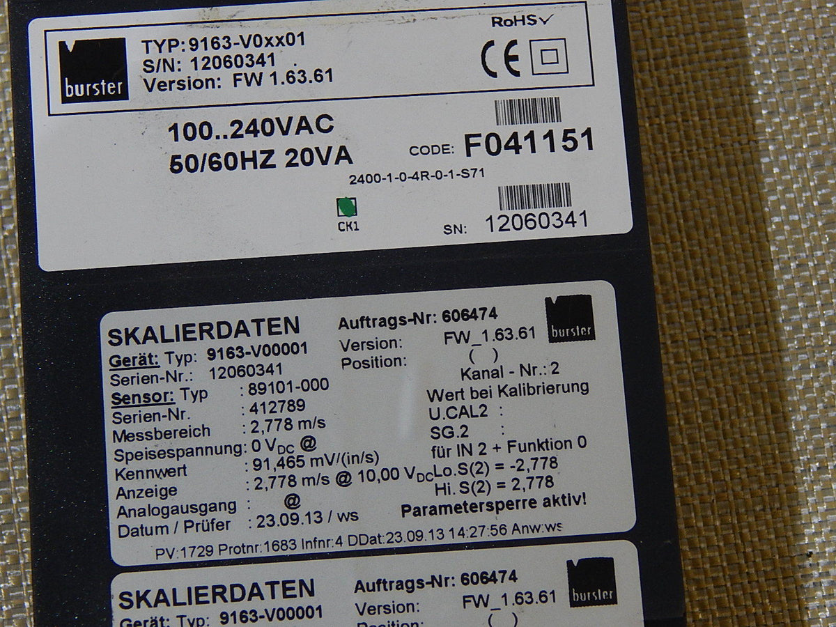 Burster Digitalanzeiger,  9163 Typ: 9163-V00001 /9163-V0xx01 Used