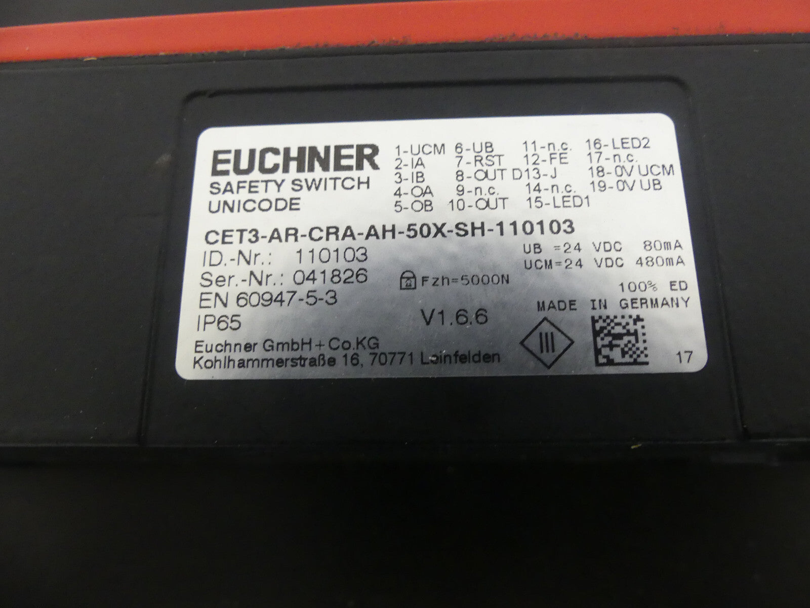 Euchner CET3-AR-CRA-AH-50X-SH-110103