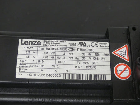 Lenze Servomotor  MCS 06F41-SRSB0-Z0B0-ST5S00N-R0SU mit Getriebe GST03-2S s.B