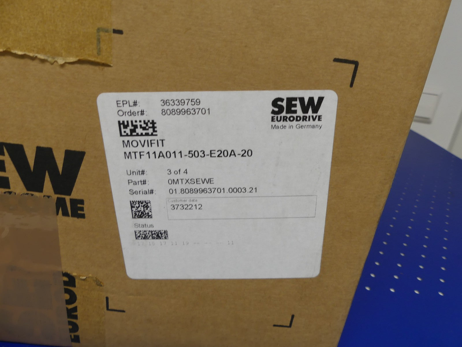 SEW EURODRIVE T MTF11A011-503-E20A-20