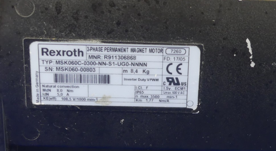REXROTH MSK060C-0300-NN-S1-UG0-NNNN