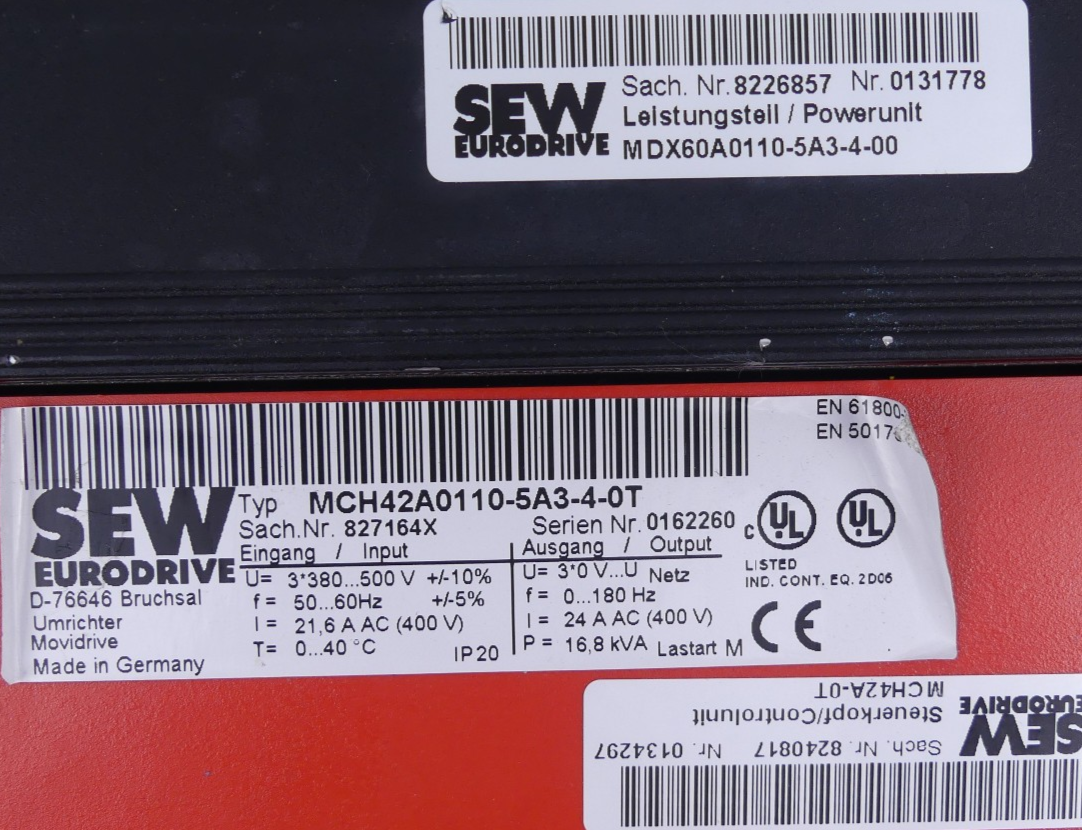 SEW Movidrive compact Powerunit MCH42A0110-5A3-4-0T