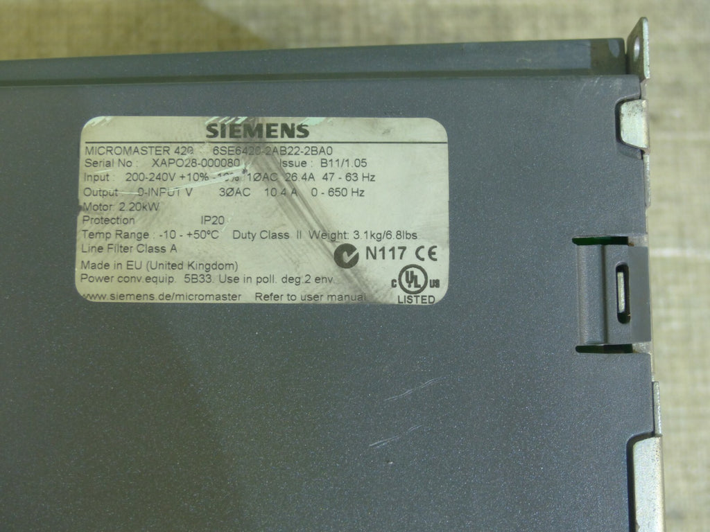 Siemens Micromaster 420 6SE6420-2AB22-2BA0