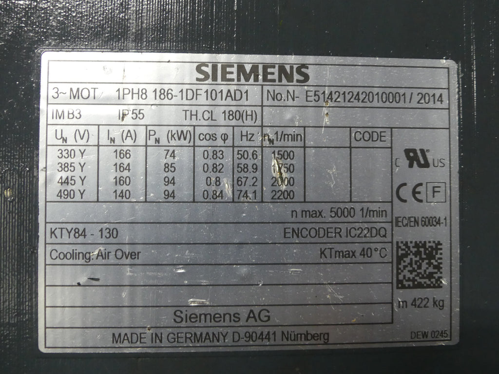 siemens 1PH8 186-1DF101AD1 / 1PH8186-1DF10-1AD1   used s.Bilder