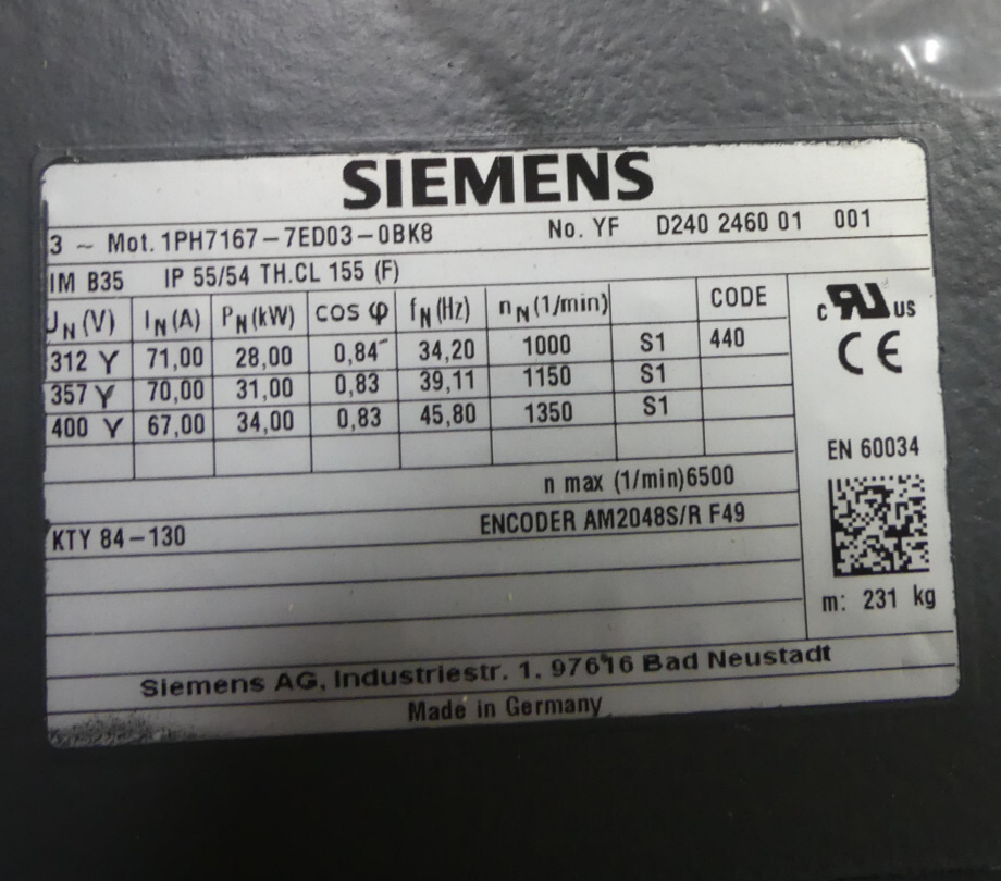Siemens 1PH7167-7ED03-0BK8