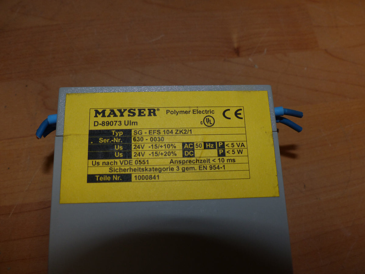 Mayser Sicherheitsschaltgerät SG-EFS 104 ZK2/1 used s.Bilder