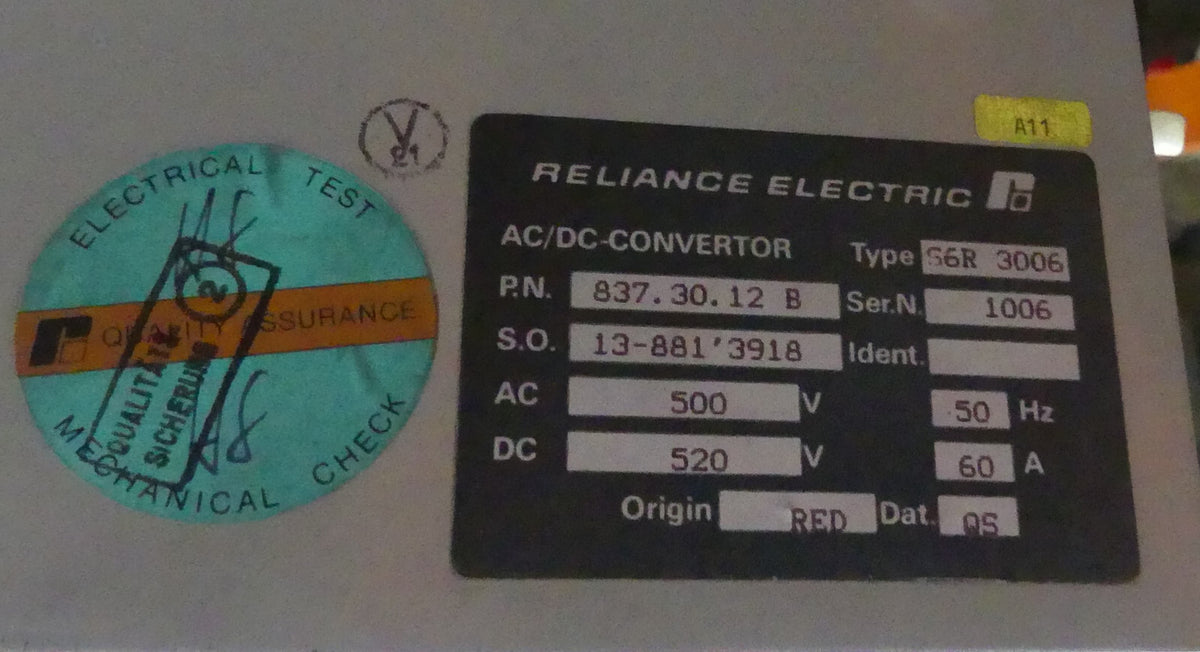 RELIANCE ELECTRIC S6R 3006 SPINDREL AC/DC CONVERTER (s.Bilder)