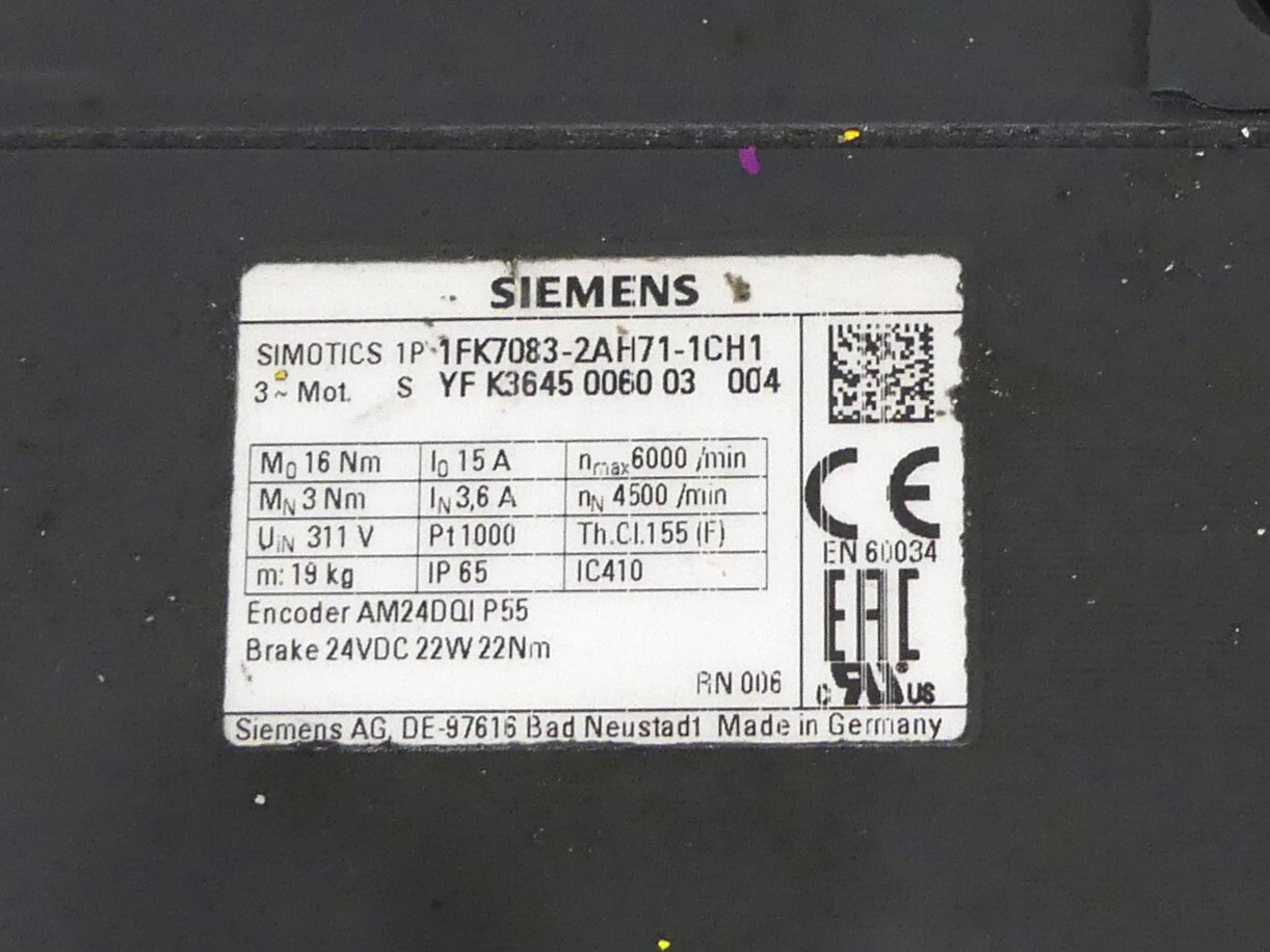 SIEMENS 1FK7083-2AH71-1CH1 (leicht beschädigt)