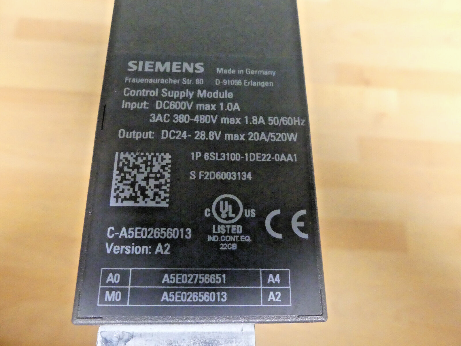 Siemens Sinamics  6SL3100-1DE22-0AA1