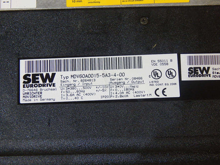 SEW MDS60A0220-503-4-00 Eurodrive MDV60A0015-5A3-4-00