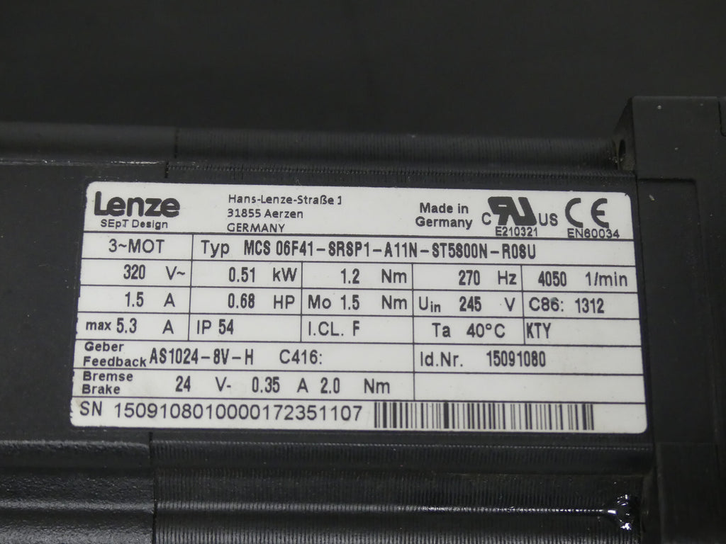 Lenze MCS 06F41-SRSP1-A11N-ST5S00N-R0SU MCS 06F41SRSP1A11NST5S00NR0SU used