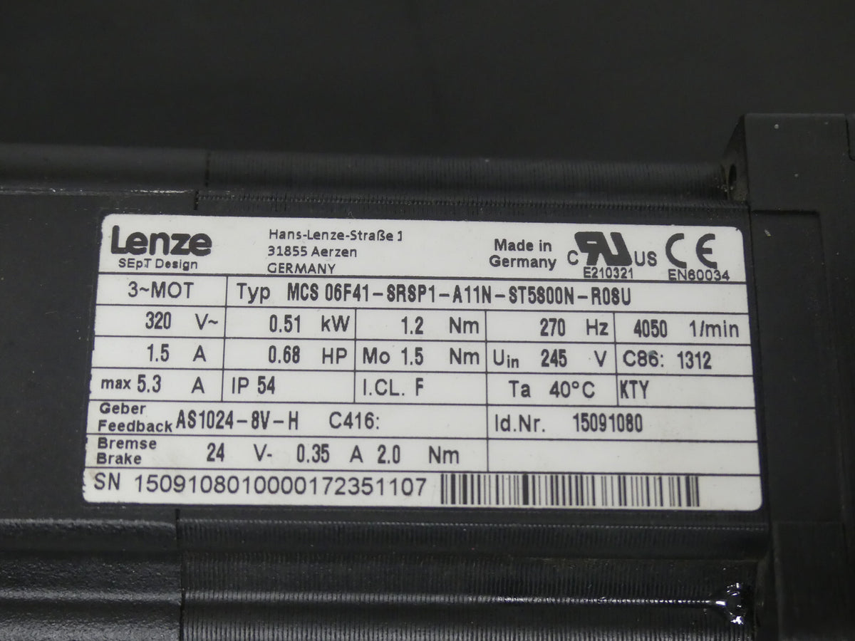 Lenze MCS 06F41-SRSP1-A11N-ST5S00N-R0SU MCS 06F41SRSP1A11NST5S00NR0SU used