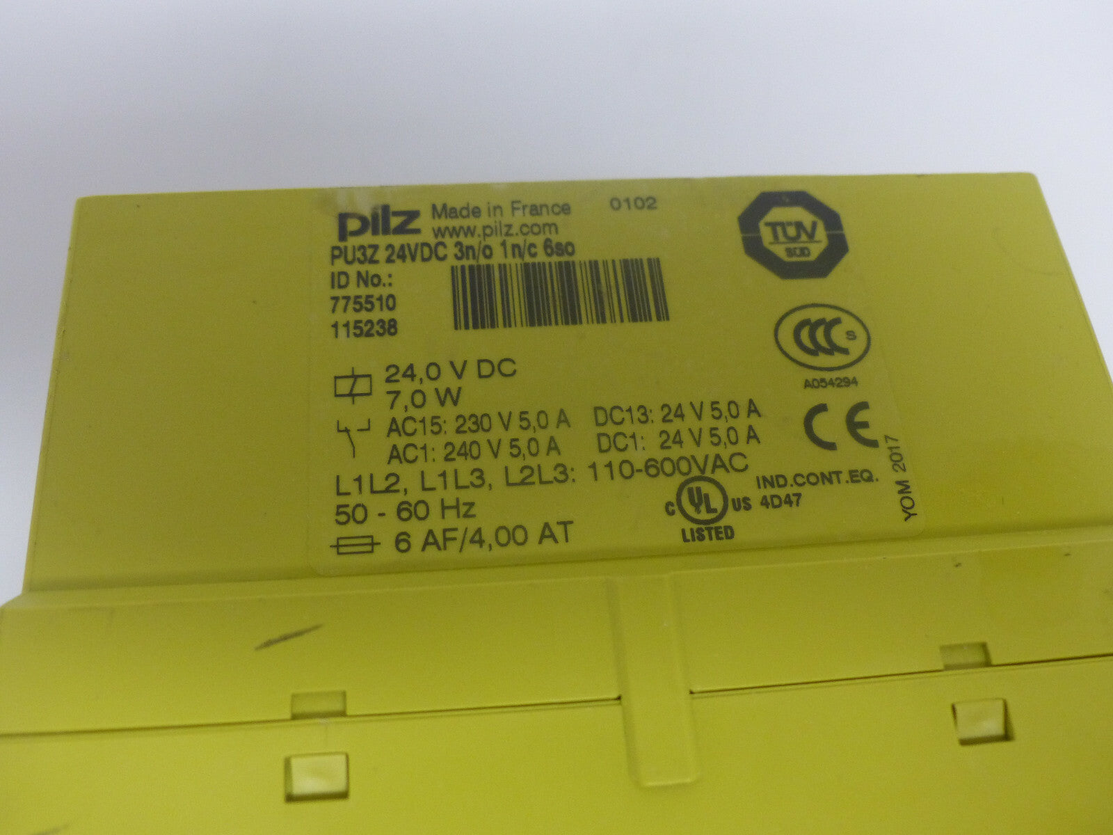 PILZ PU3Z 24VDC 3n/o 1n/c 6so Sicherheit Relais