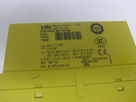 PILZ PU3Z 24VDC 3n/o 1n/c 6so Sicherheit Relais