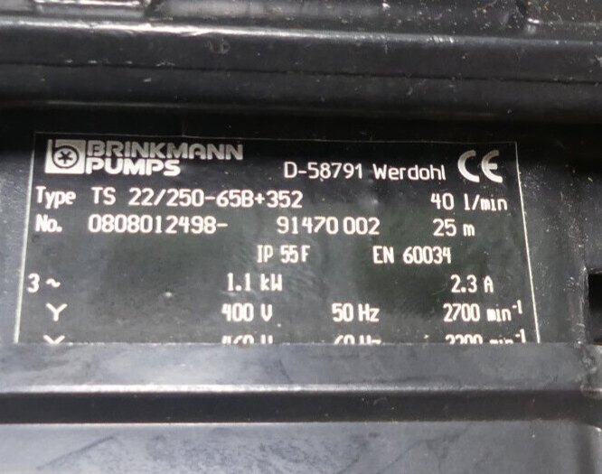BRINKMANN PUMPS TS 22/250-65B+352 unbenutzter s.Bilder