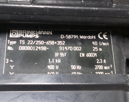 BRINKMANN PUMPS TS 22/250-65B+352 unbenutzter s.Bilder