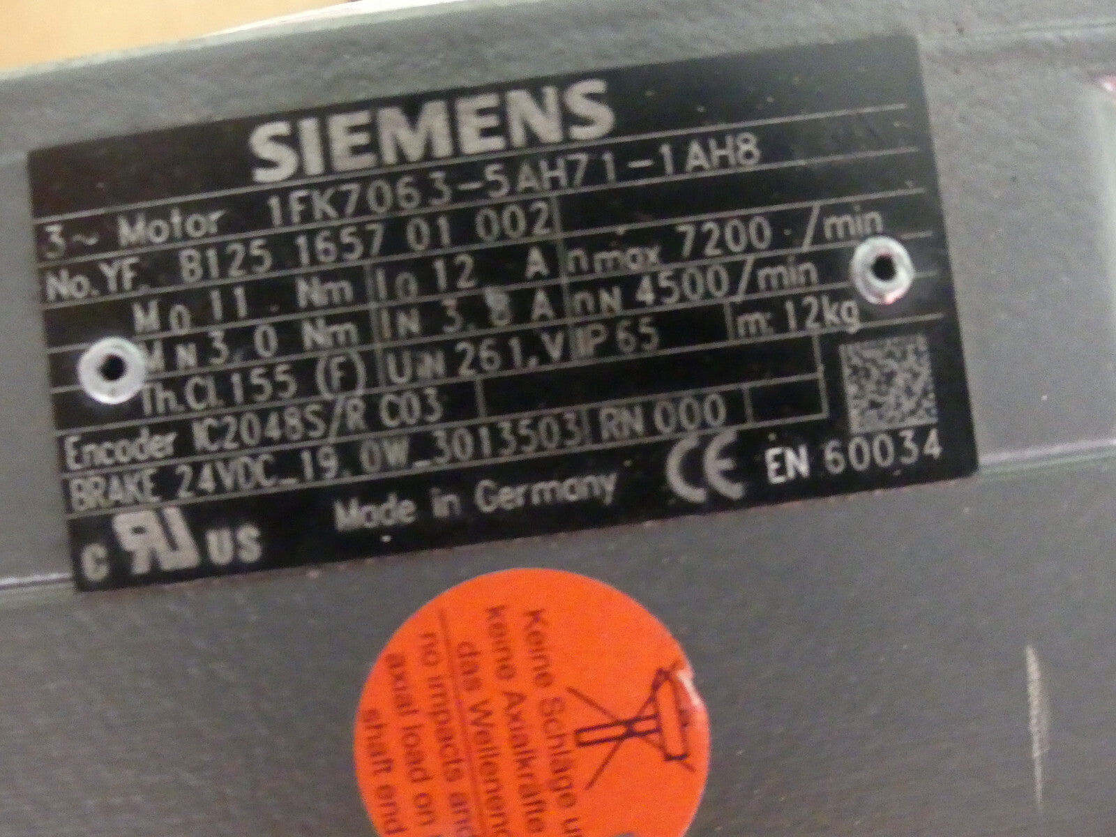 Siemens 1FK7063-5AH71-1AH8