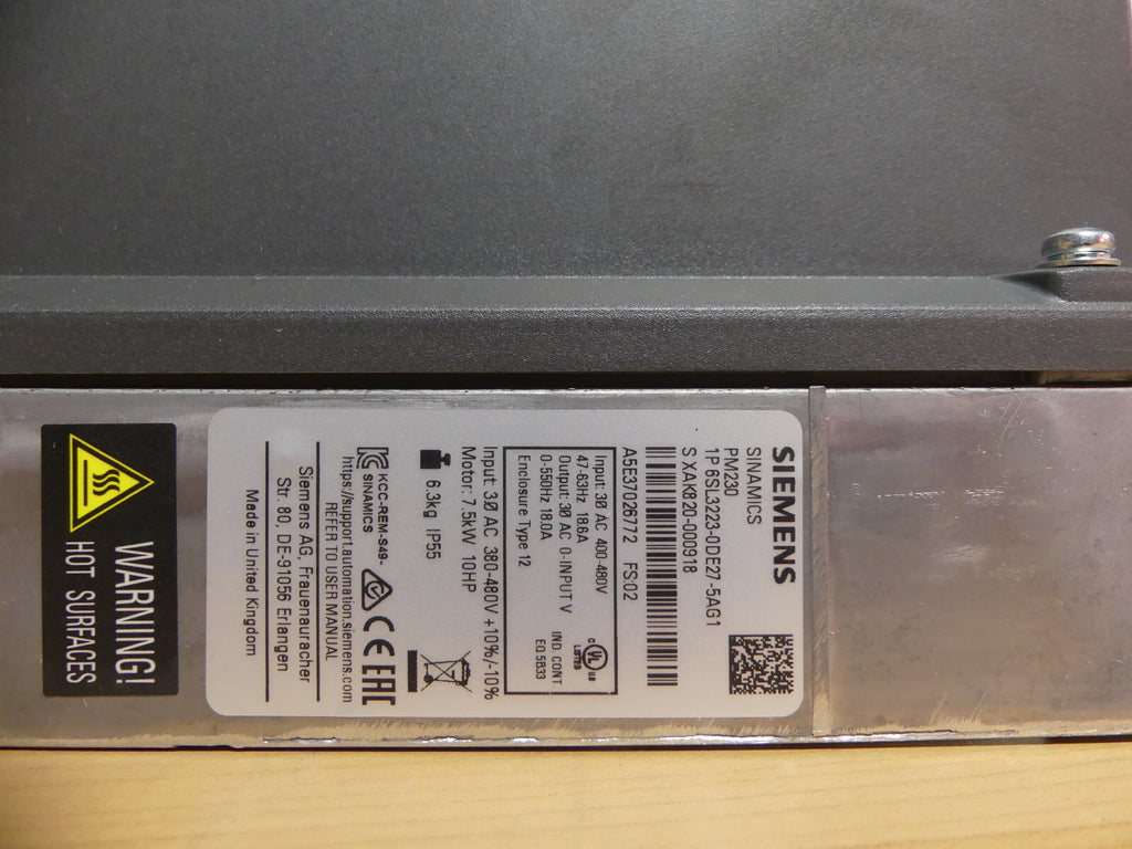 Siemens  SINAMICS PM230 6SL3223-0DE27-5AG1 / 6SL32230DE275AG1  Frequenzumrichter