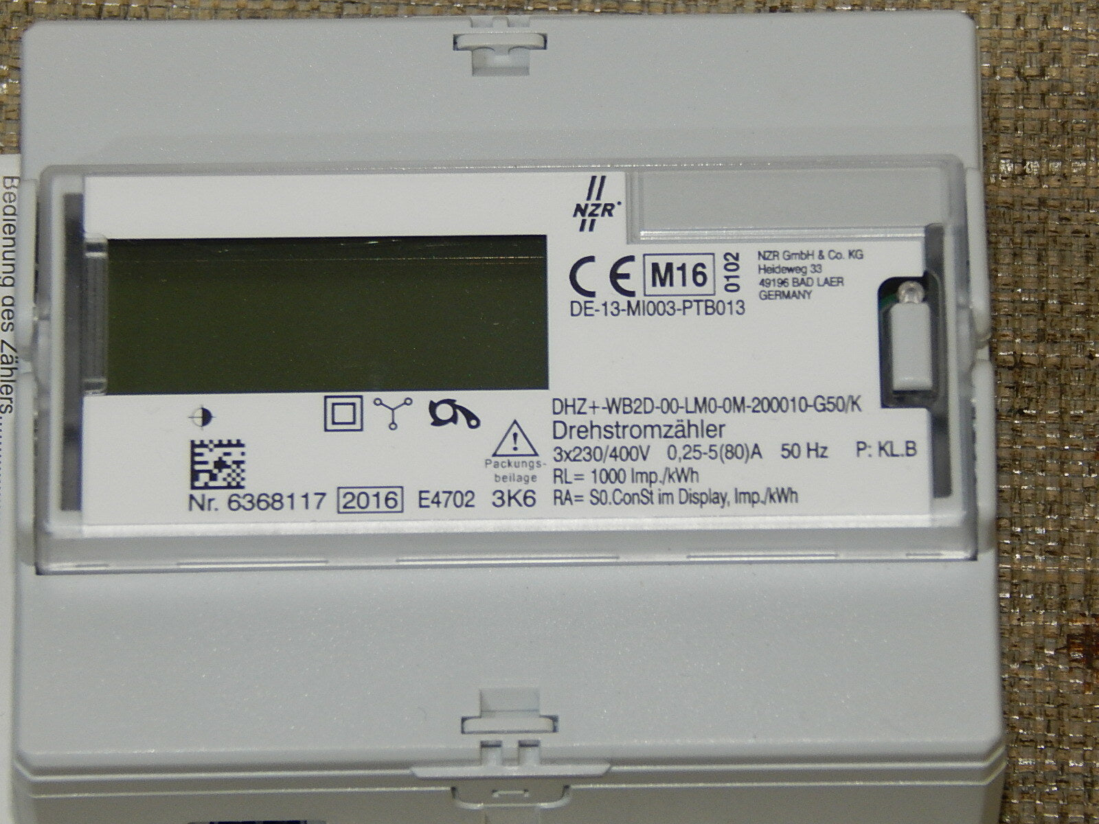  NZR Wechsel-/Drehstromzähler DHZ+WB2D-00_LM0-0M-200010-G50/5