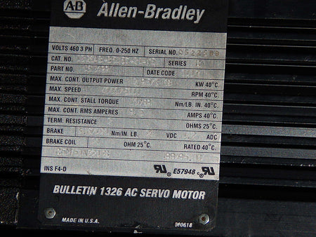 ALLEN-BRADLEY AC SERVO MOTOR 1326AB-B515G-21-K5/163499+TR Drehgeber+Getriebe
