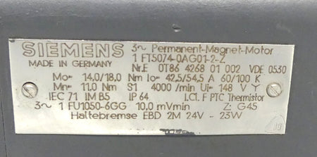Siemens 1FT5074-0AG01-2-Z