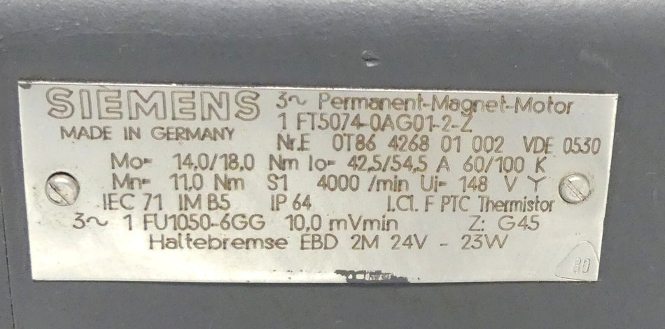 Siemens 1FT5074-0AG01-2-Z