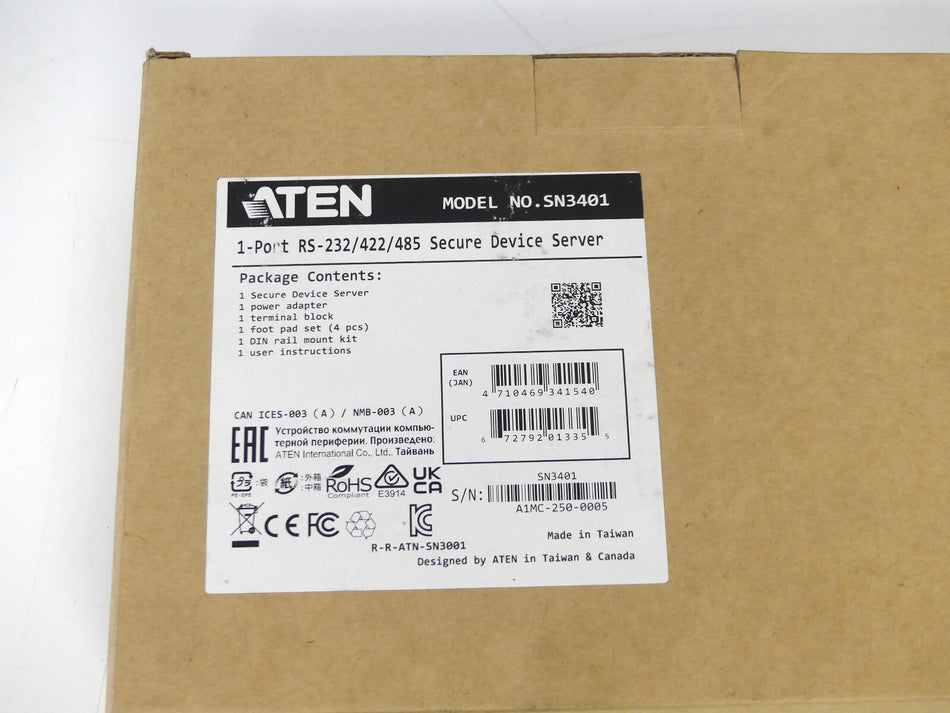 ATEN SN3401 1-Port RS-232/422/485 Secure Device Server