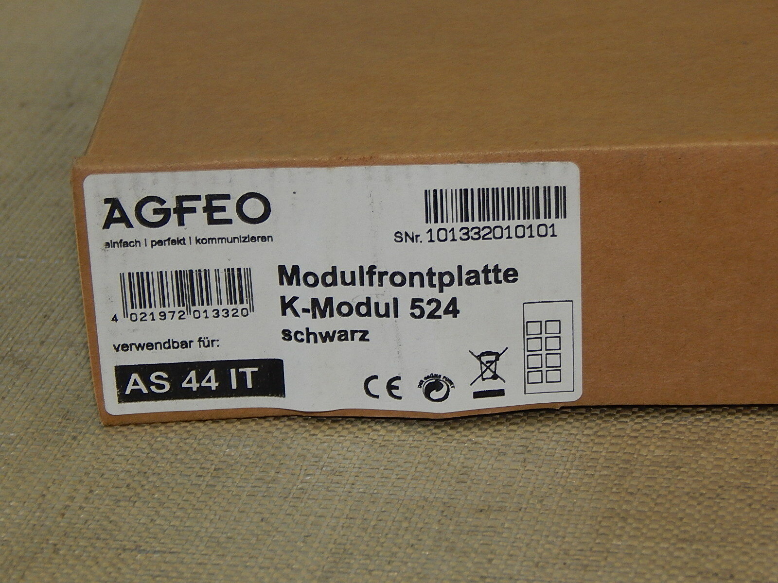  AGFEO Modulfrontplatte  for K-Modul 524  AS44IT Schwarz  new
