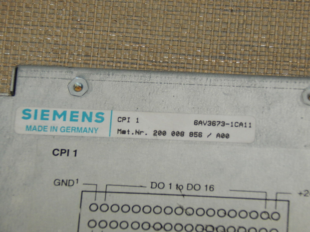  SIEMENS, CPI 1 CONTROL PANEL INTERFACE, 6AV3673-1CA11 USED