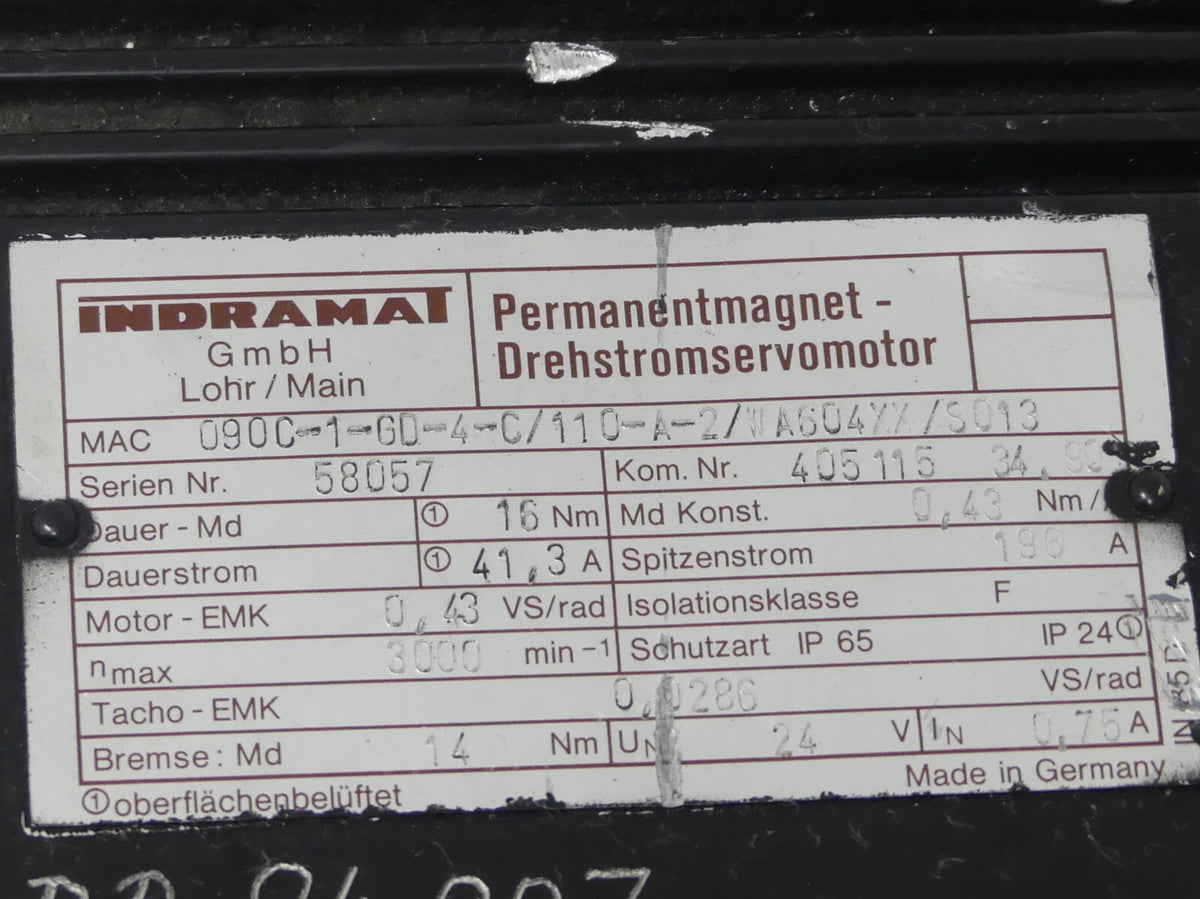 INDRAMAT MAC090C-1-GD-4-C/110-A-2/WA604XX/S013