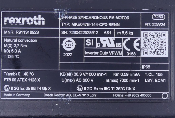 Rexroth MKE047B-144-CPO-BENN R911318923