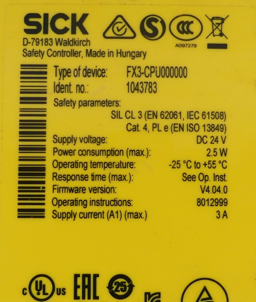 Sick FX3-CPU000000 1043783 Sicherheitsmodul
