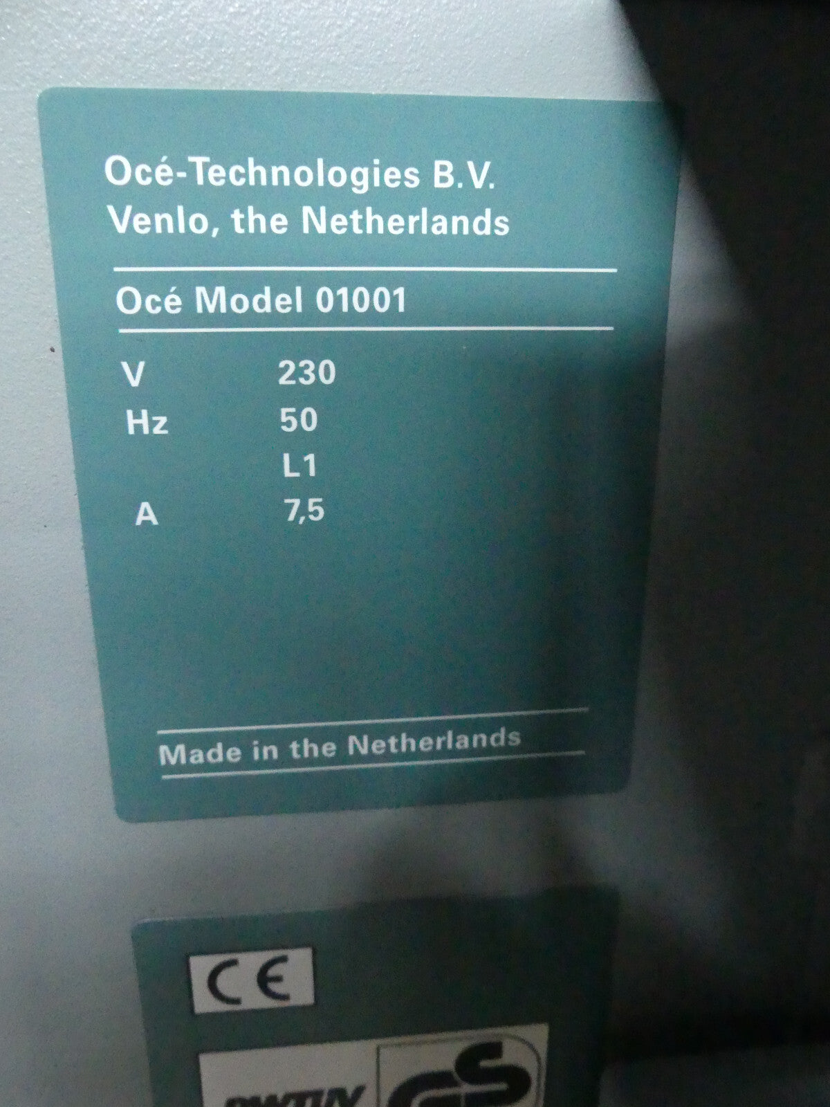 Oce model 01001