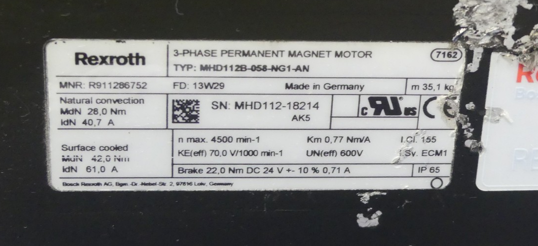 REXROTH MHD112B-058-NG1-AN