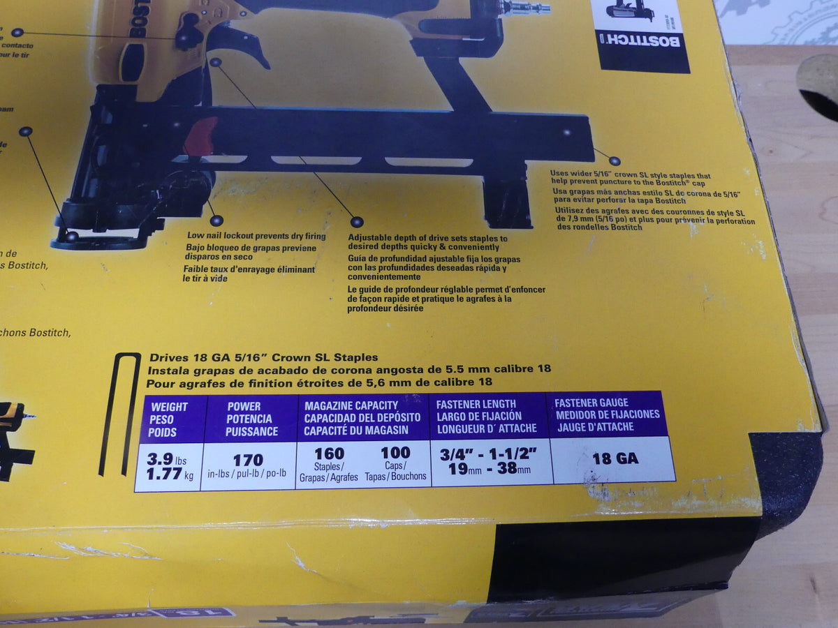 BOSTITCH Drucklufttacker SL1838BC  Klammernagler 3/4"-1 1/2" 19-38mm s.Bilder