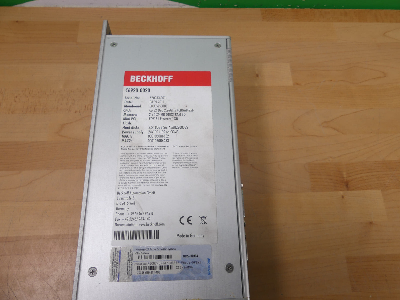 BECKHOFF C6920-0020
