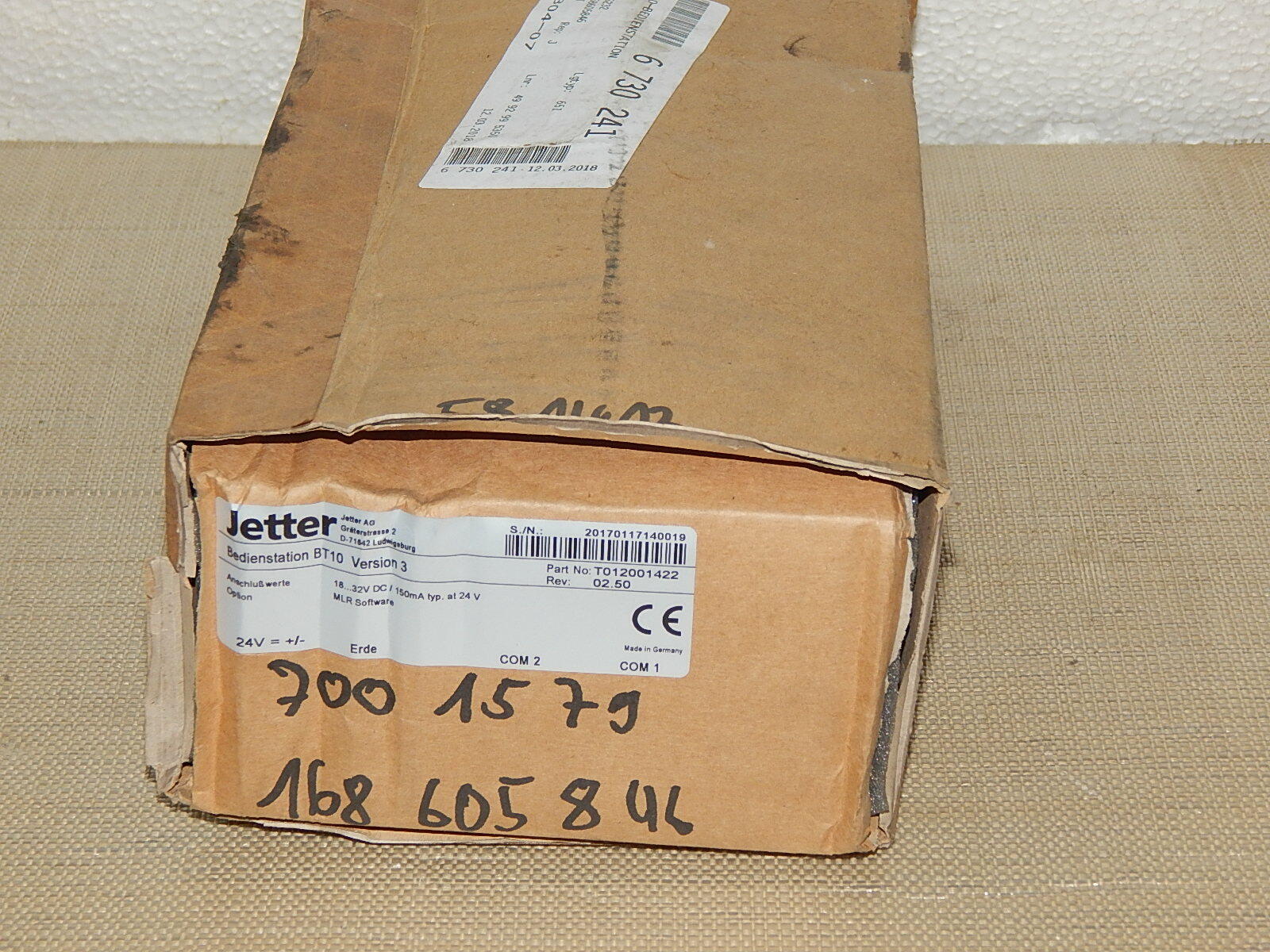 Jetter Bedienterminal BT 10 Version 3 Part No:T012001422  New