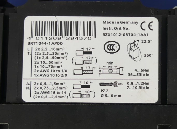 Siemens Sirius 3RT1044-1AP00