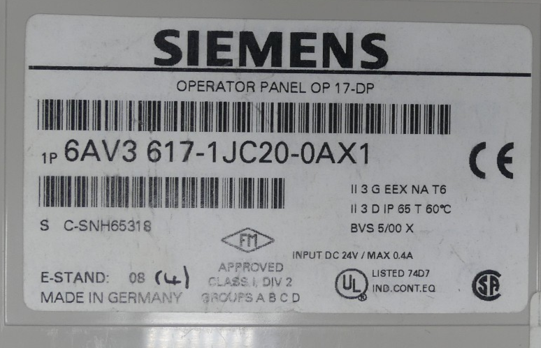 Siemens Simatic OP17  6AV 3617-JC20-0AX1