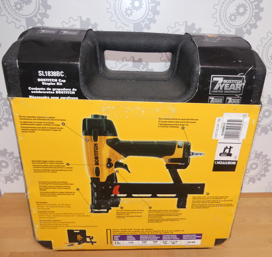 BOSTITCH Drucklufttacker SL1838BC  Klammernagler 3/4"-1 1/2" 19-38mm s.Bilder
