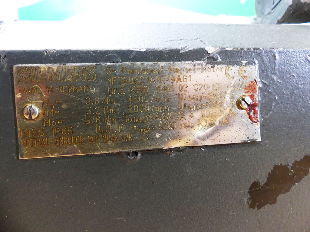 SIEMENS 3~Brushless-Servomotor 1FT6062-1AH71-4AG1 (s.Blider)