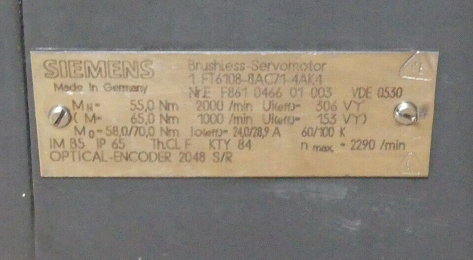 SIEMENS 1FT6108-8AC71-4AK4 Leicht Beschädgit s.Bilder