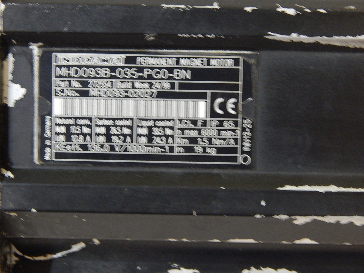 Indramat Permanent Magnet Motor  MHD093B-035-PG0-BN  Used