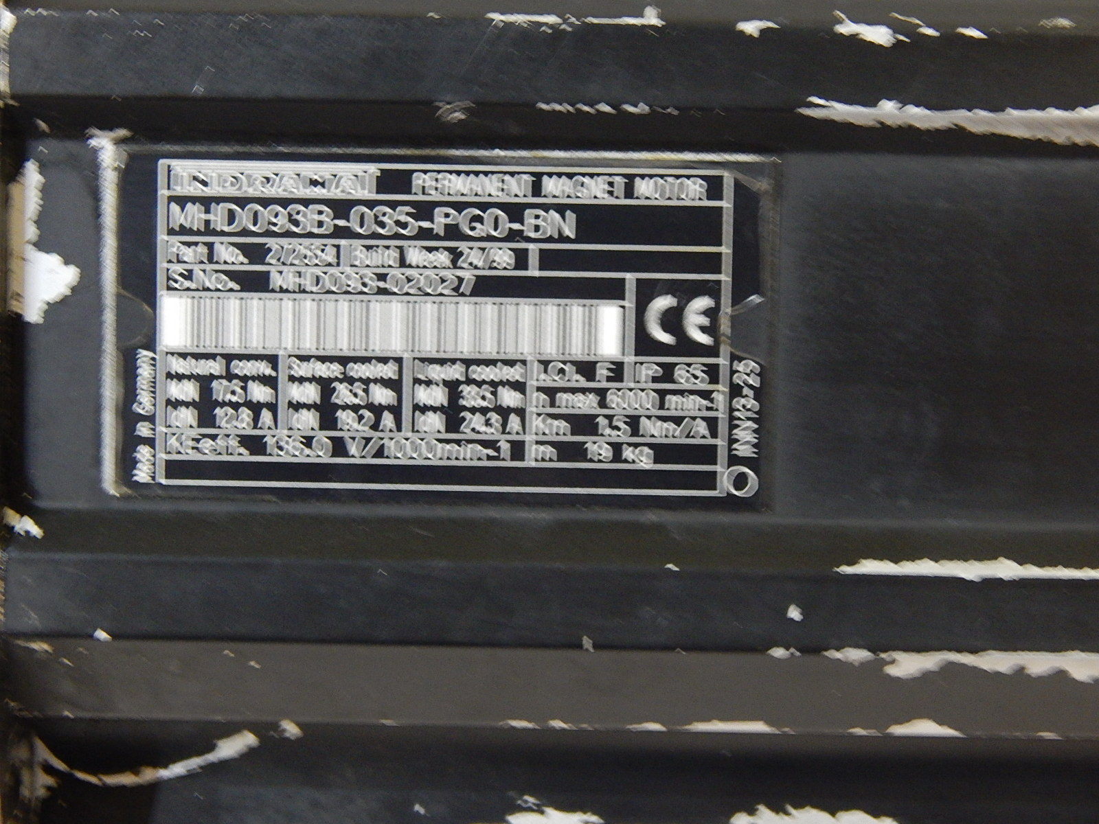 Indramat Permanent Magnet Motor  MHD093B-035-PG0-BN  Used